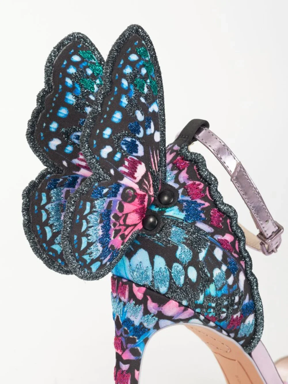 Sophia Webster Chiara Embroidery "Silver & Blue" Butterfly Sandals - Picture 9 of 10